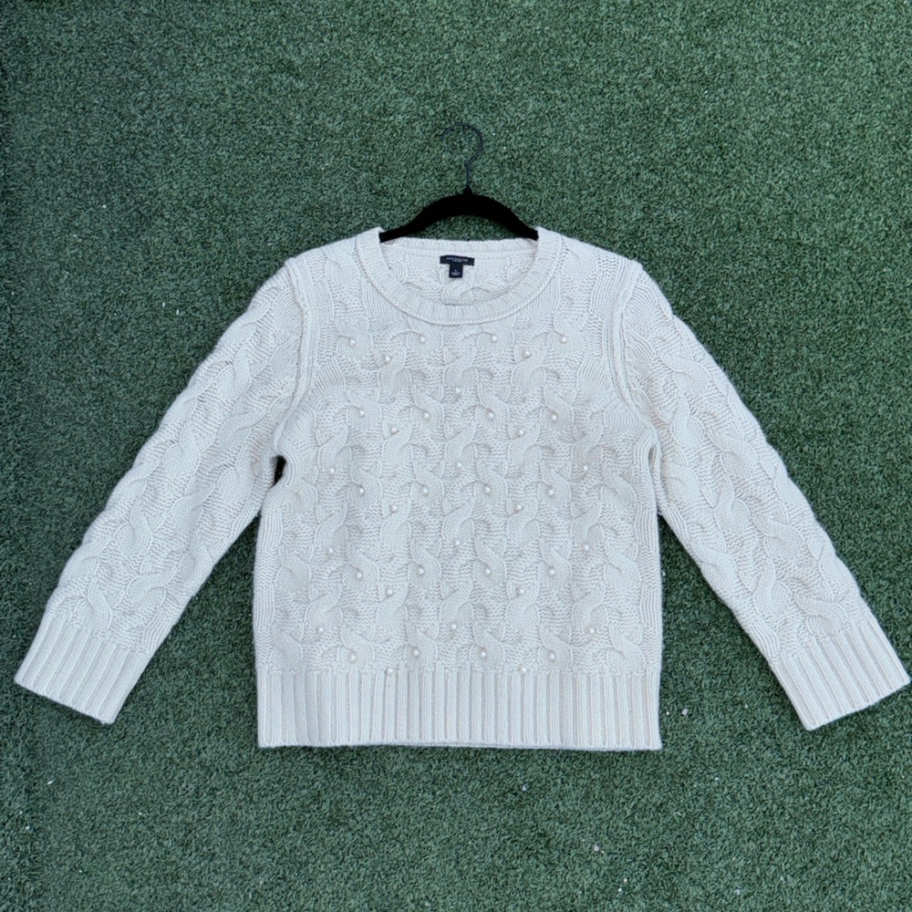 Ann Taylor Sweaters | Ann Taylor Cable Knit Sweater with Pearls
